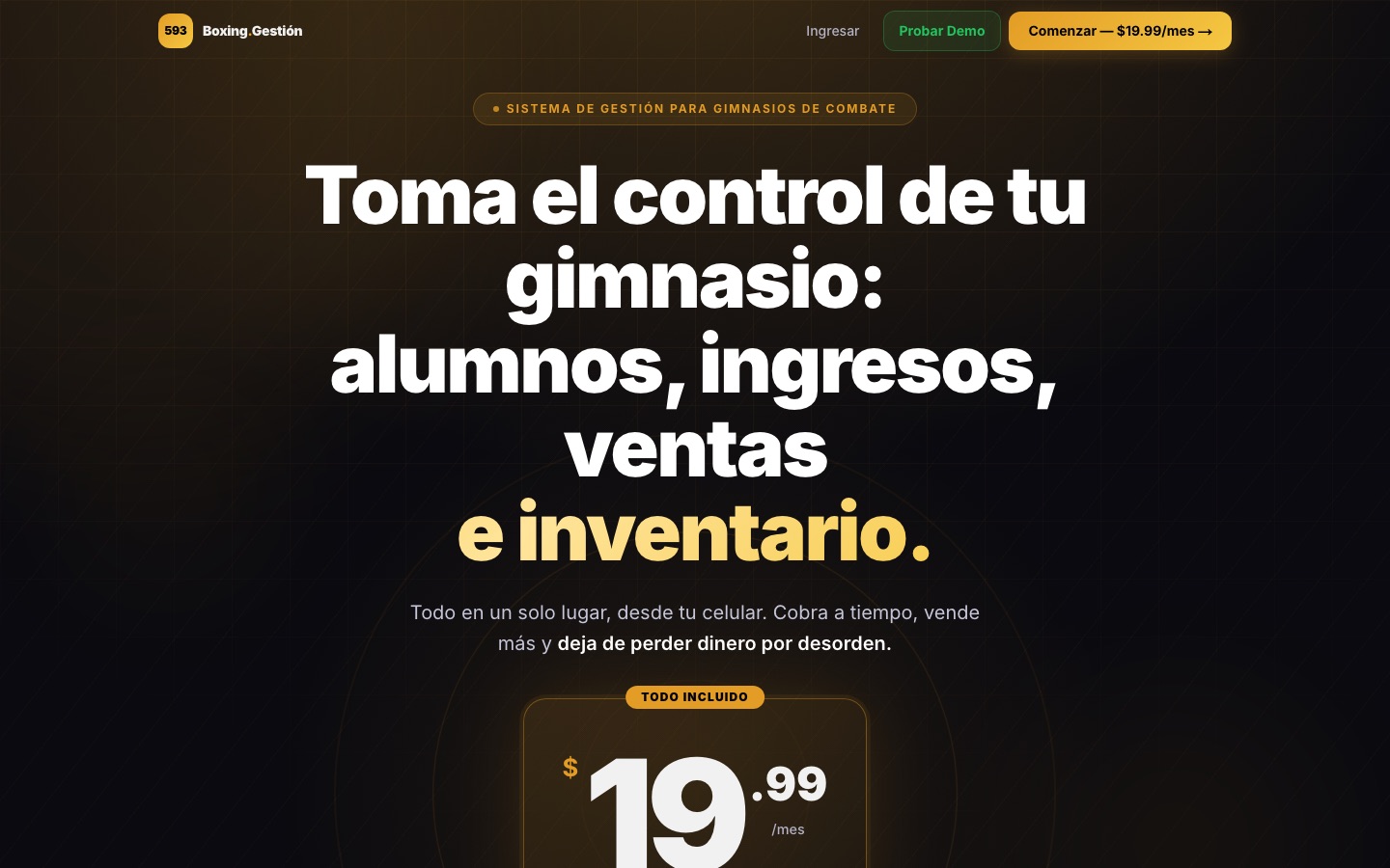 Web de 593 Boxing Gestión