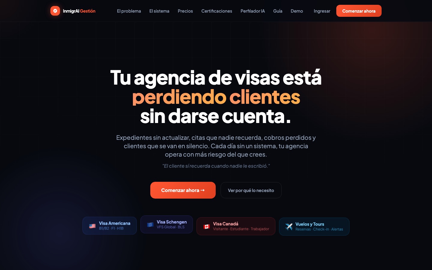 Página de InmigrAI Gestión