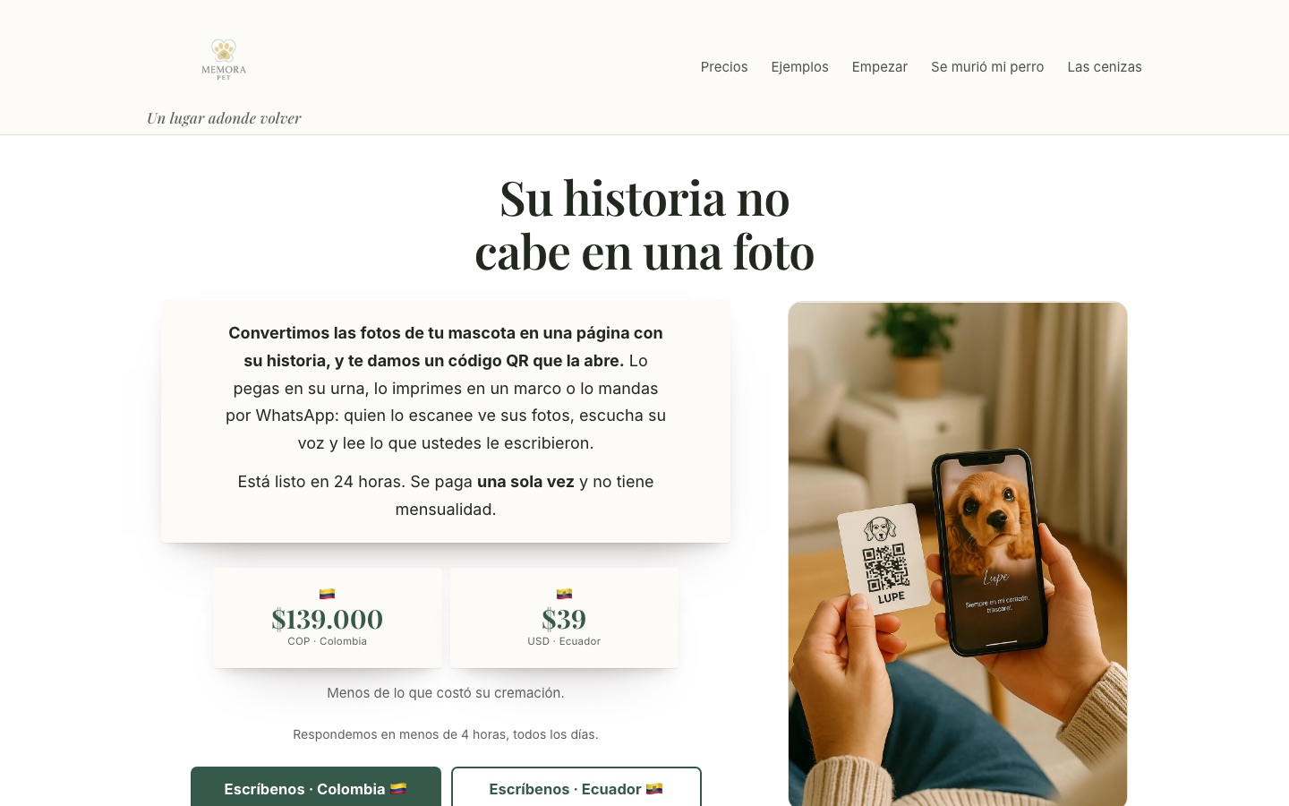 Web de MemoraPet